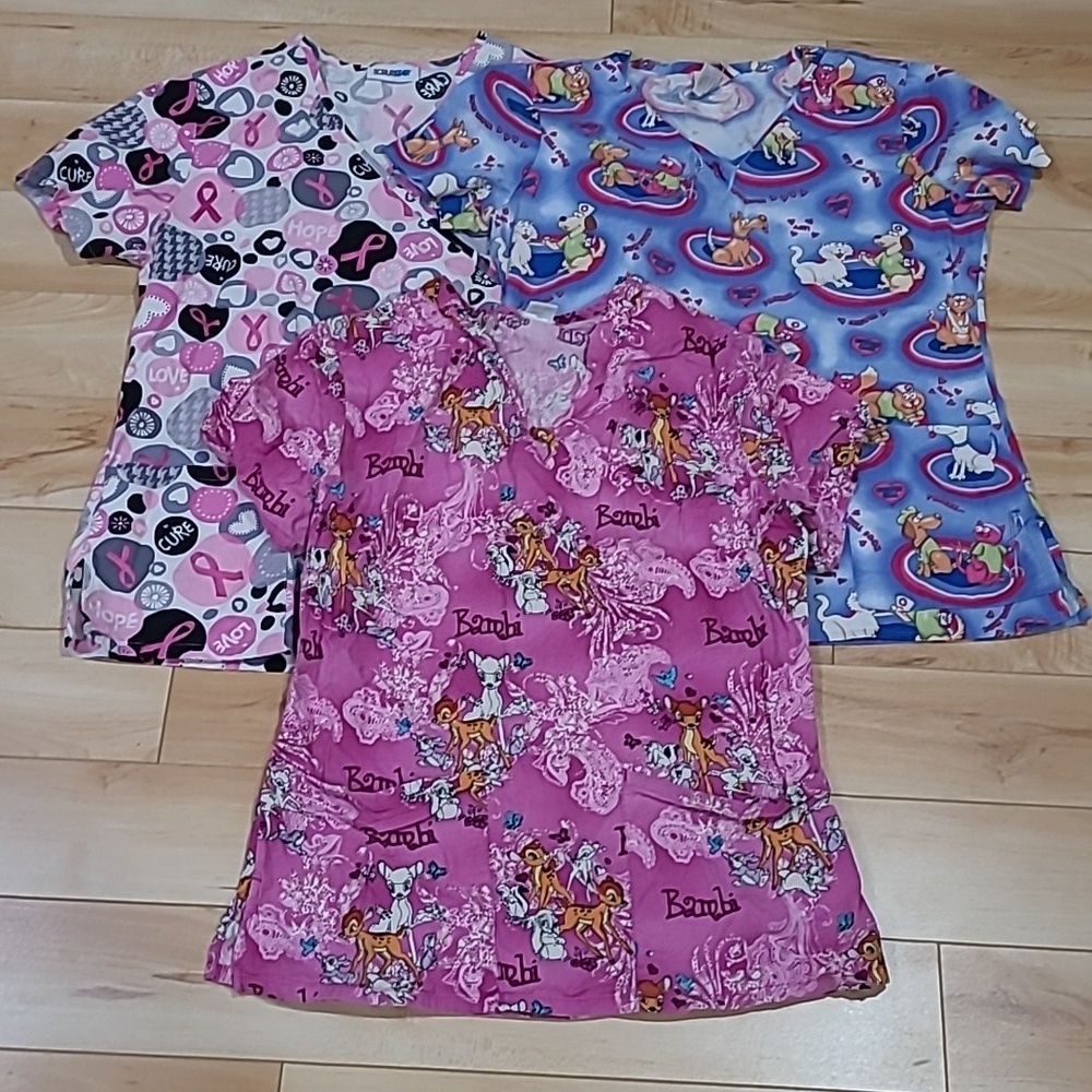 3 women's XS scrub tops for $20
